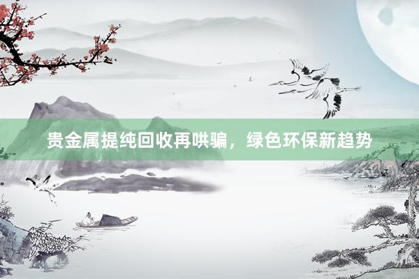 贵金属提纯回收再哄骗，绿色环保新趋势