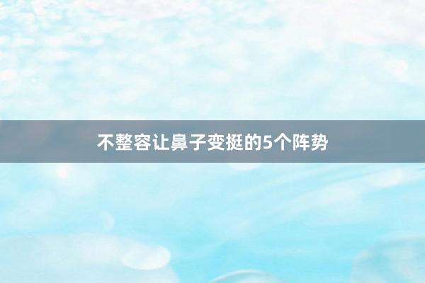 不整容让鼻子变挺的5个阵势